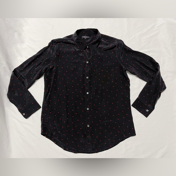 Rails Kate Silk Shirt with Red Mini Hearts - Picture 5 of 13